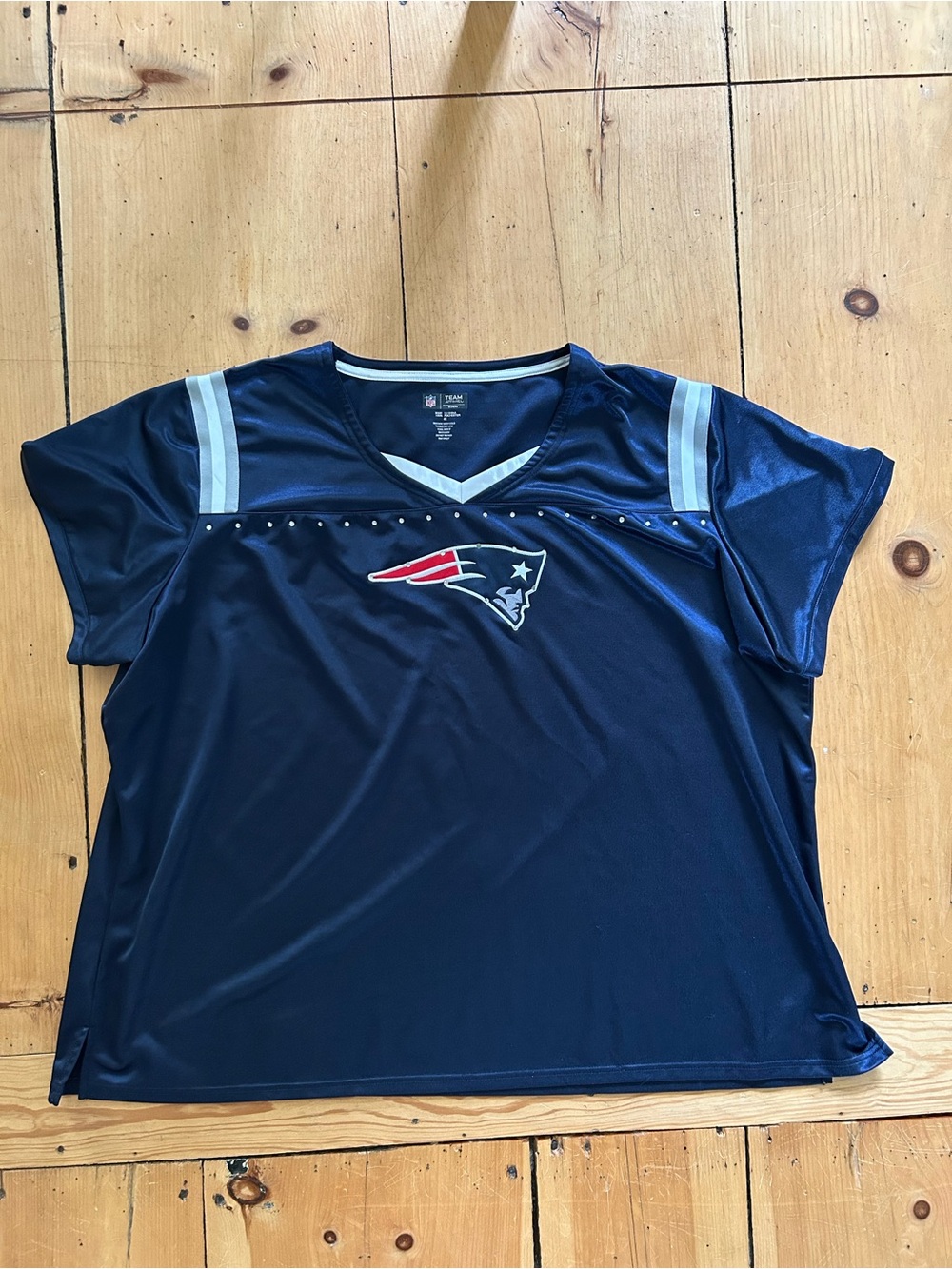 NFL Women's Navy New England Patriots Short Sleeve Jersey